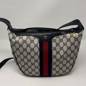 Gucci GG Sherry Red and Blue Sherry Stripes shoulder bag